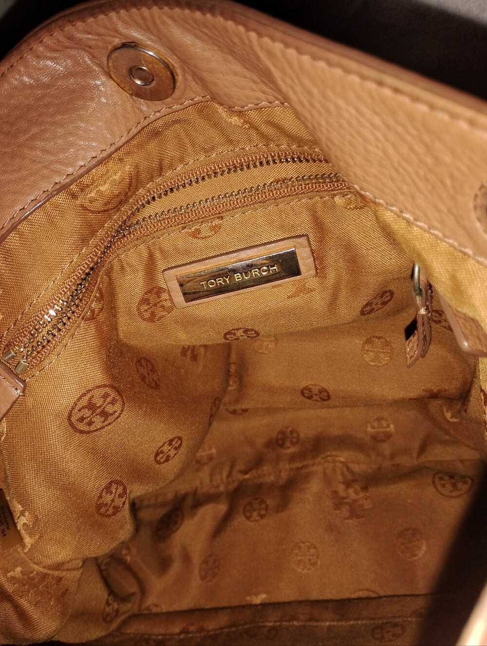 Tory Burch Cognac Leather Shoulder Bag with Chain Handles - Picture 4 of 6